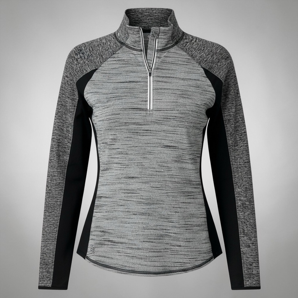 Athleta Women's Black & Gray Half-Zip Performance Pullover
